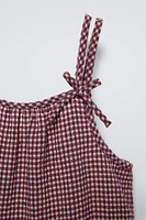 PLAID PINAFORE DRESS