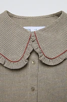 BIB COLLAR GINGHAM SHIRT