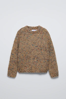 FLECKED KNIT SWEATER