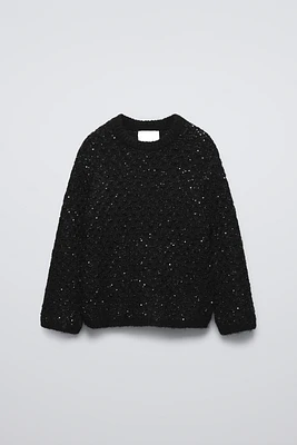 SEQUINED KNIT SWEATER