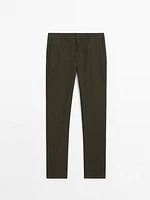 Jogger fit poplin trousers