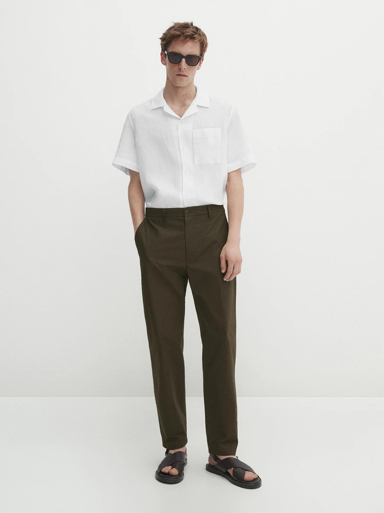 Jogger fit poplin trousers