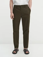 Jogger fit poplin trousers