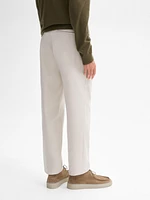 Cotton blend slim fit darted trousers