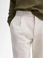 Cotton blend slim fit darted trousers