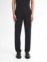 Cotton blend tapered fit trousers