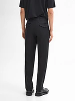 Cotton blend tapered fit trousers