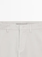 Slim fit micro canvas trousers