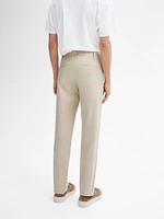 Cotton blend slim fit trousers