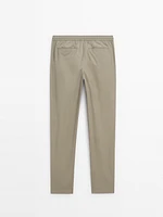 Jogger fit poplin trousers