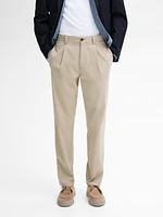 Cotton blend stretch twill trousers