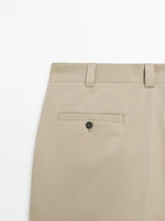 Cotton blend stretch twill trousers