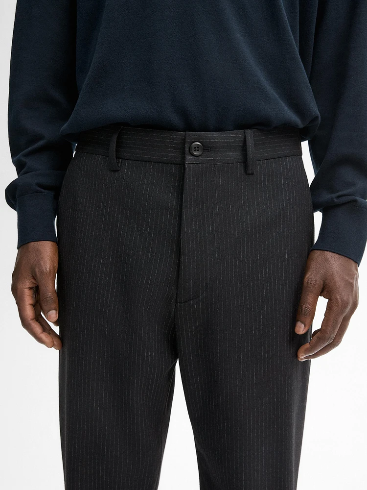 Pinstripe jogger fit trousers