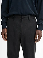 Pinstripe jogger fit trousers