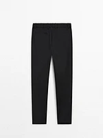 Pinstripe jogger fit trousers