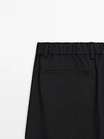 Pinstripe jogger fit trousers