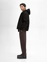 Tapered fit twill trousers