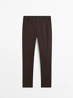 Tapered fit twill trousers