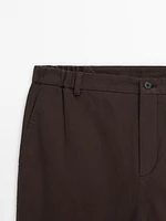 Tapered fit twill trousers