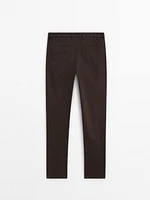 Tapered fit twill trousers