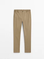 Tapered fit twill trousers