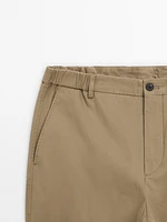 Tapered fit twill trousers