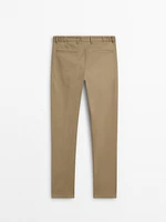 Tapered fit twill trousers