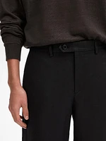 Tapered fit linen trousers