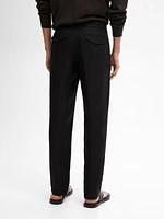 Tapered fit linen trousers