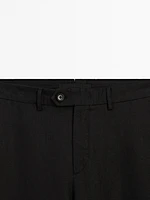 Tapered fit linen trousers