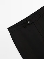 Tapered fit linen trousers