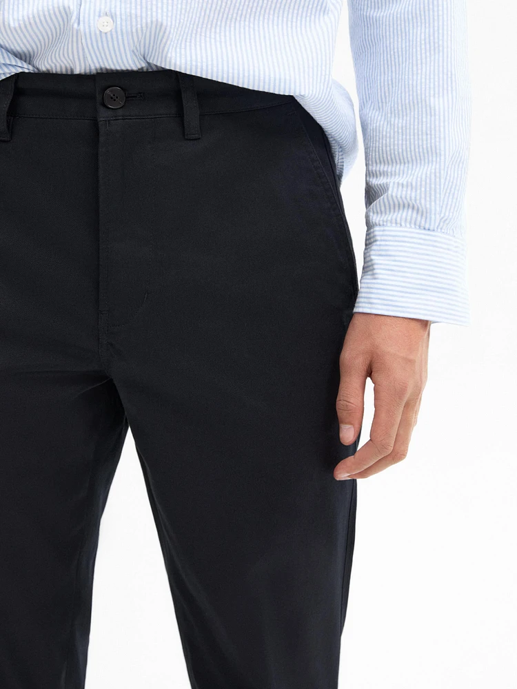 Tapered fit twill trousers