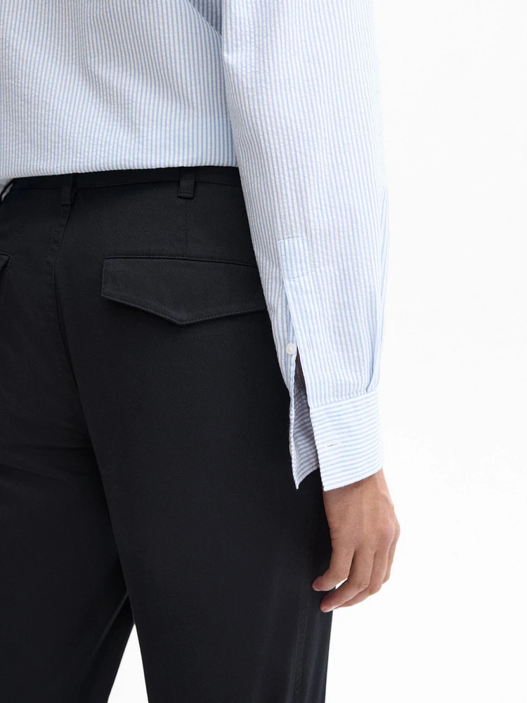 Tapered fit twill trousers