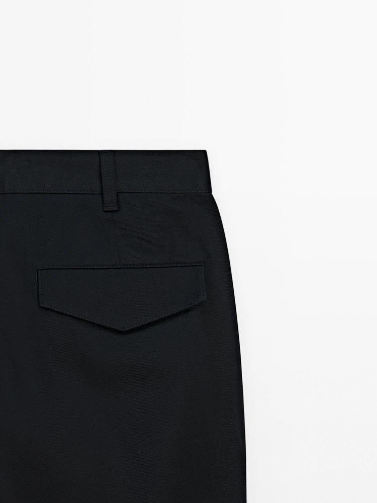 Tapered fit twill trousers