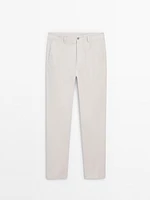 Slim fit twill trousers