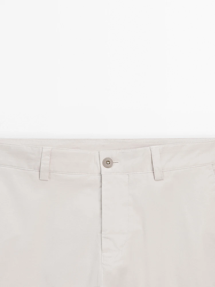 Slim fit twill trousers