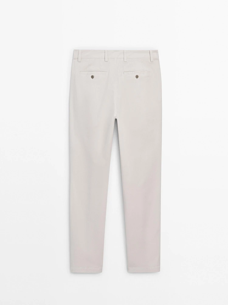 Slim fit twill trousers