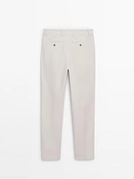 Slim fit twill trousers