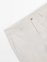 Slim fit twill trousers