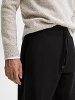 Cotton blend jogger fit trousers