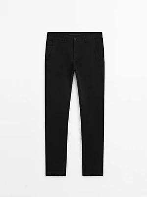 Slim fit trousers with seam details