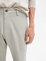 Cotton blend tapered fit trousers