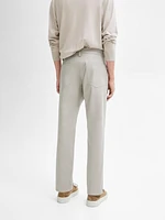 Cotton blend tapered fit trousers