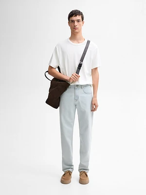 Relaxed fit hard bleach jeans