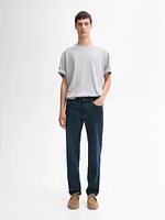 Tapered fit enzymatic jeans