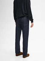 Straight-leg rinse wash jeans