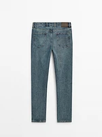 100% cotton tapered fit jeans