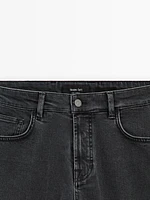 Slim fit denim-effect trousers