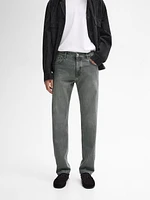 Relaxed fit mid-bleach jeans