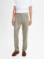 Tapered-fit denim trousers